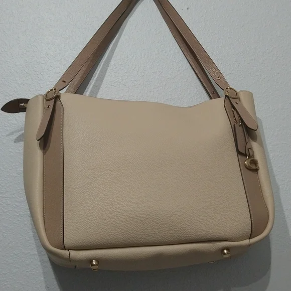 Coach Alana Pebbled Leather Colorblock Tote Bag - Picture 7 of 13